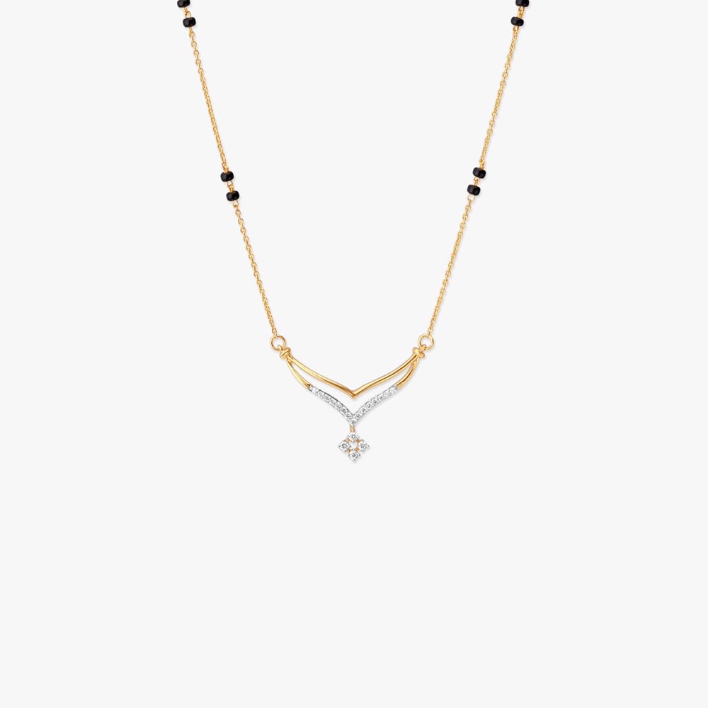 Falling Geometry Diamond Mangalsutra,,hi-res image number null