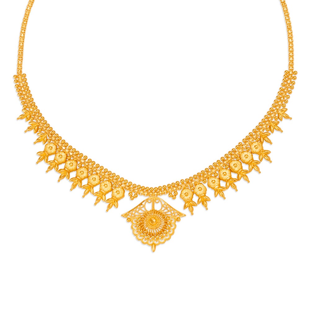Intricate Gold Necklace Set,,hi-res image number null