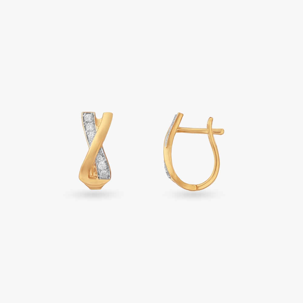 Chic Intersecting Diamond Bali Hoop Earrings,,hi-res image number null