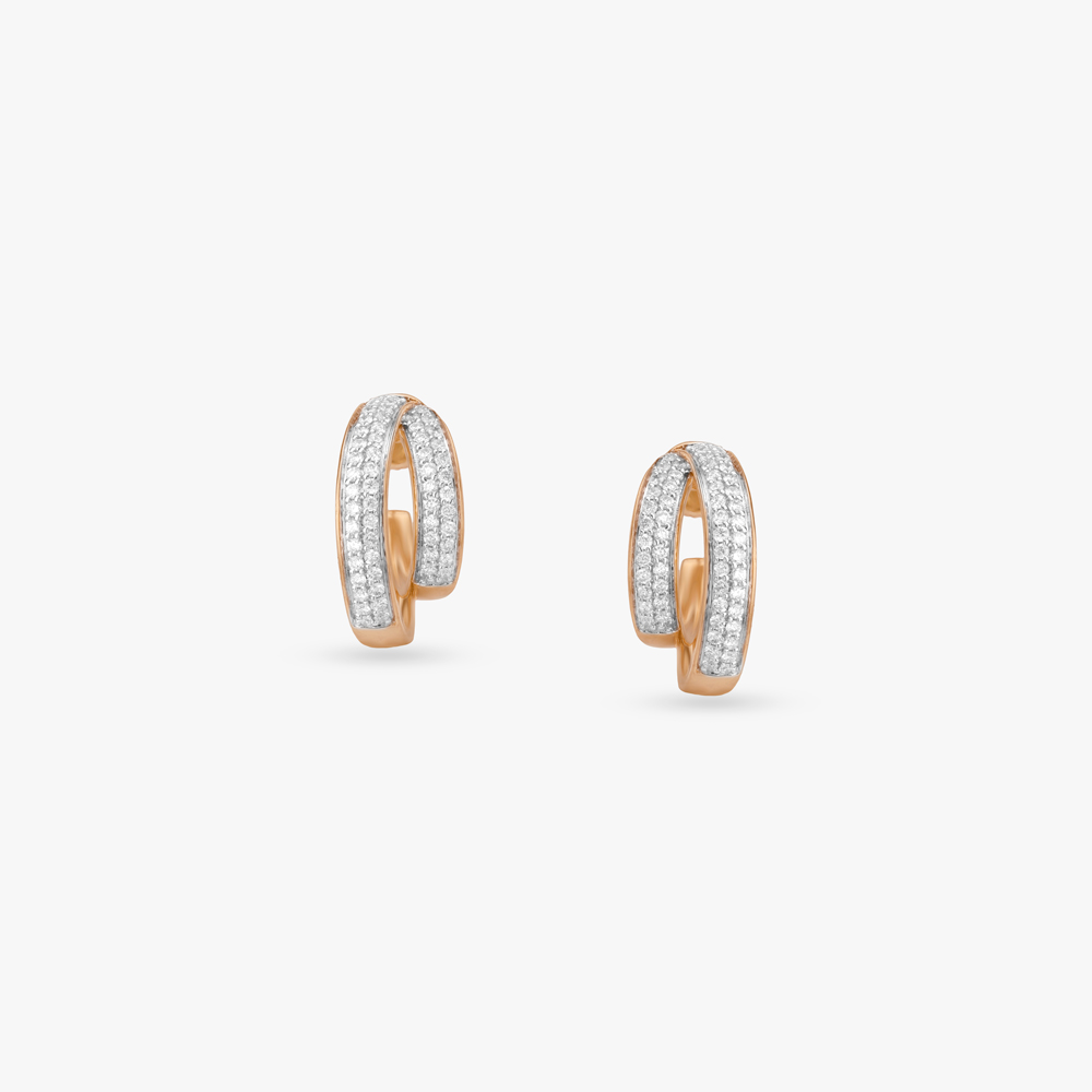 Sculpted Curve Diamond Stud Earrings,,hi-res image number null