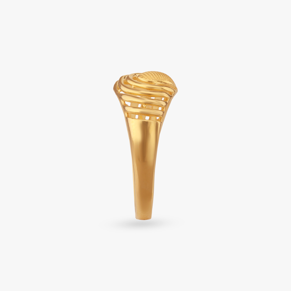 Rippled Glow Gold Ring,,hi-res image number null
