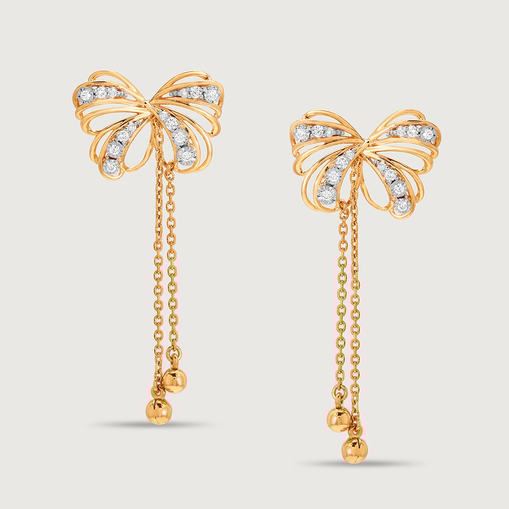 Butterfly Blush 14KT Gold & Diamond Drop Earrings,,hi-res image number null