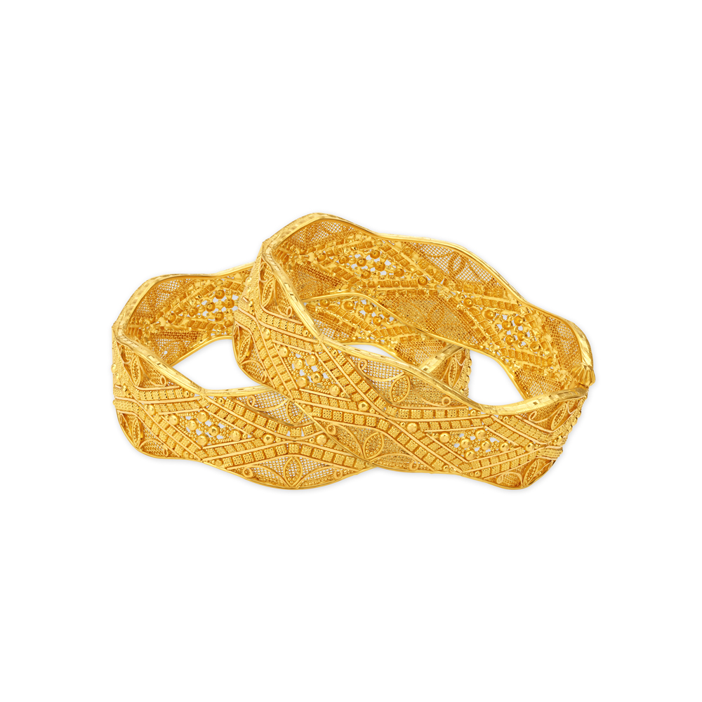 Artistic Floral Gold Bala Bangle,,hi-res image number null