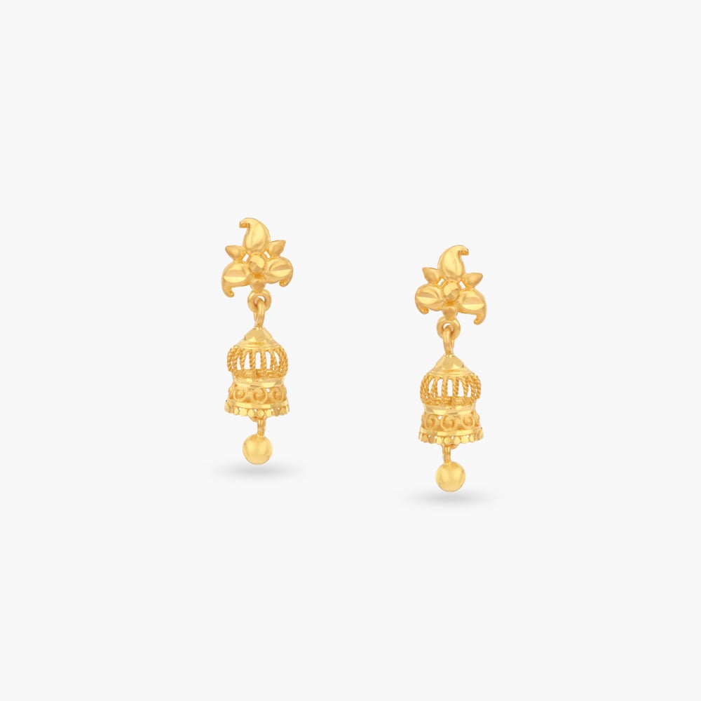 

Bloom Chime Gold Jhumka Earrings for Kids