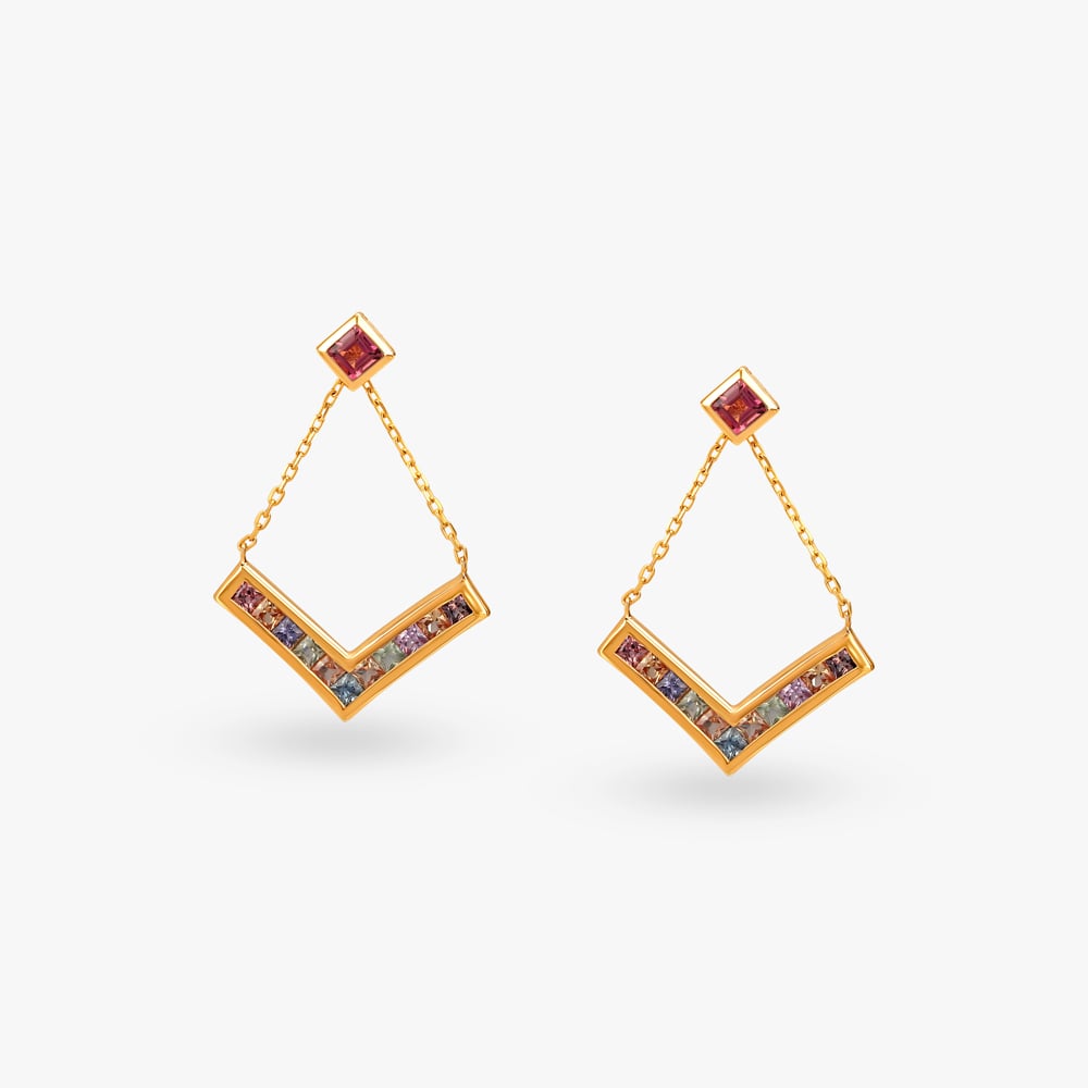 Vibrant V-Drop Earrings,,hi-res image number null