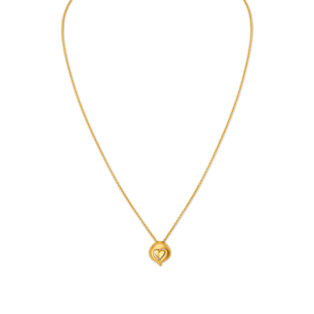 Rotatable Heart Gold Pendant with Chain for Kids,,hi-res image number null
