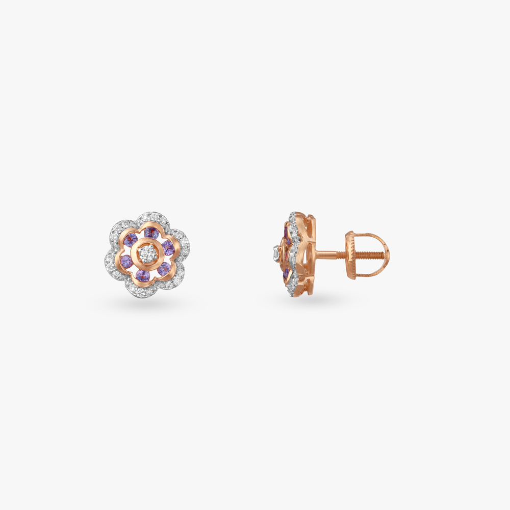 Blush Aura Diamond Stud Earrings,,hi-res image number null