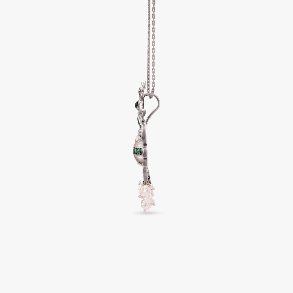Mayura Kalasha Silver Pendant,,hi-res image number null