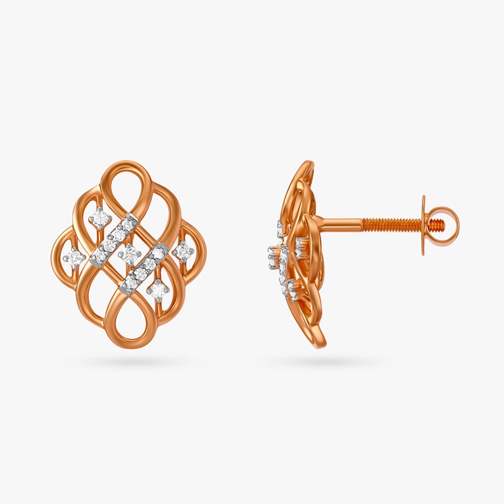 Timeless Twists Diamond Stud Earrings,,hi-res image number null