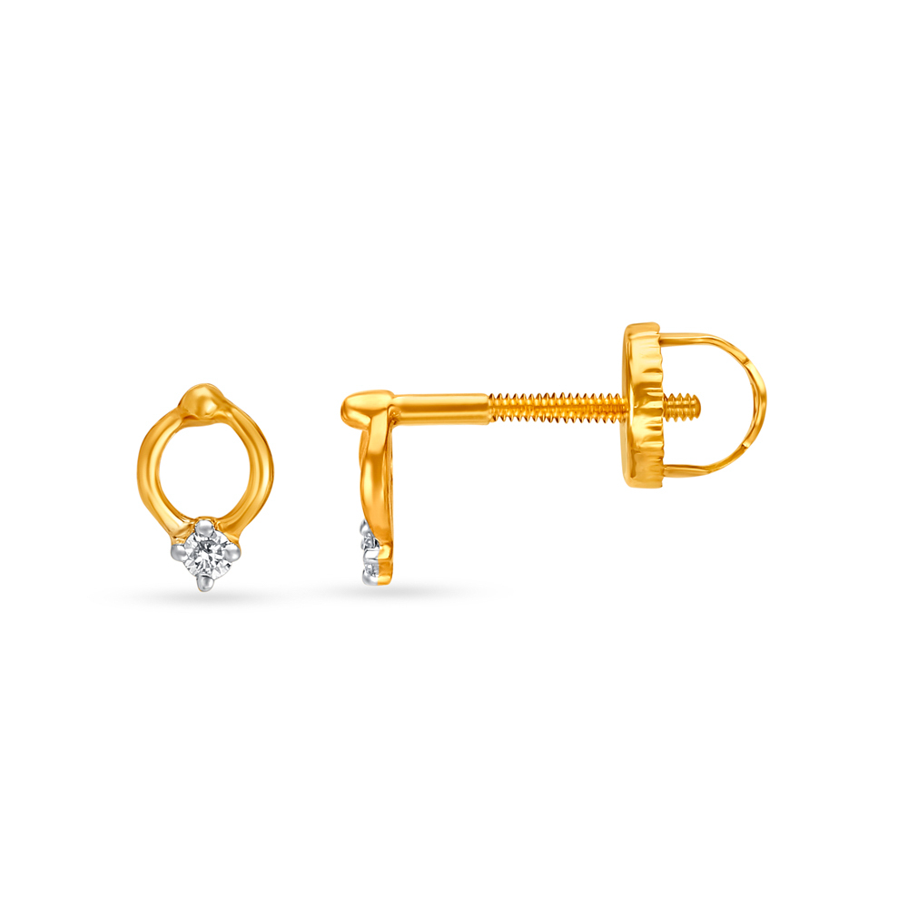 Contemporary Single Stone Stud Earrings,,hi-res image number null