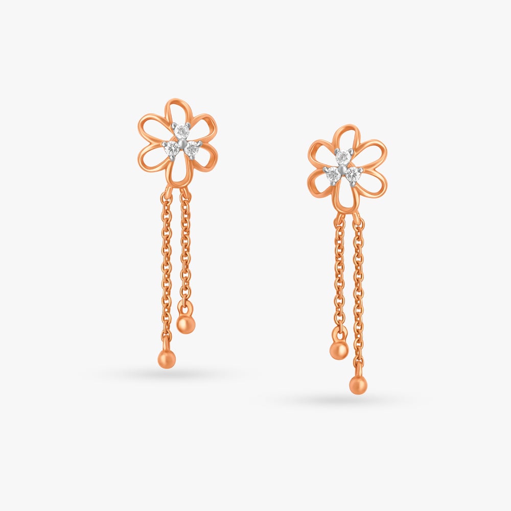 Fresh Flower Diamond Drop Earrings,,hi-res image number null