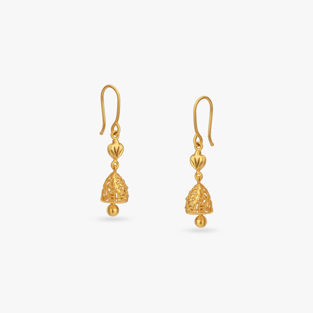 

Lace Dome Gold Hoop Earrings