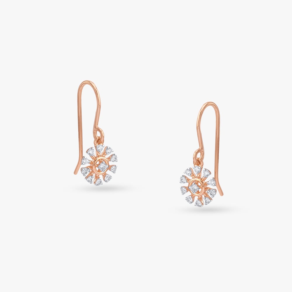 

Sunburst Petal Diamond Hoop Earrings