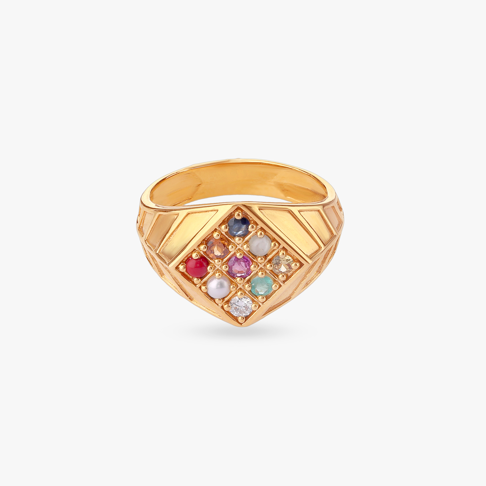 Navaratna Armour Diamond Ring For Men,,hi-res image number null