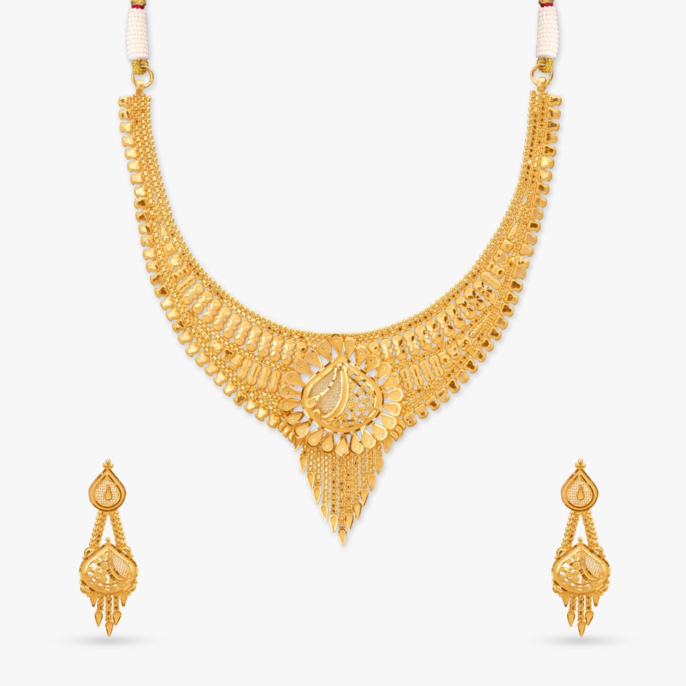 

Floral Grace Gold Necklace Set