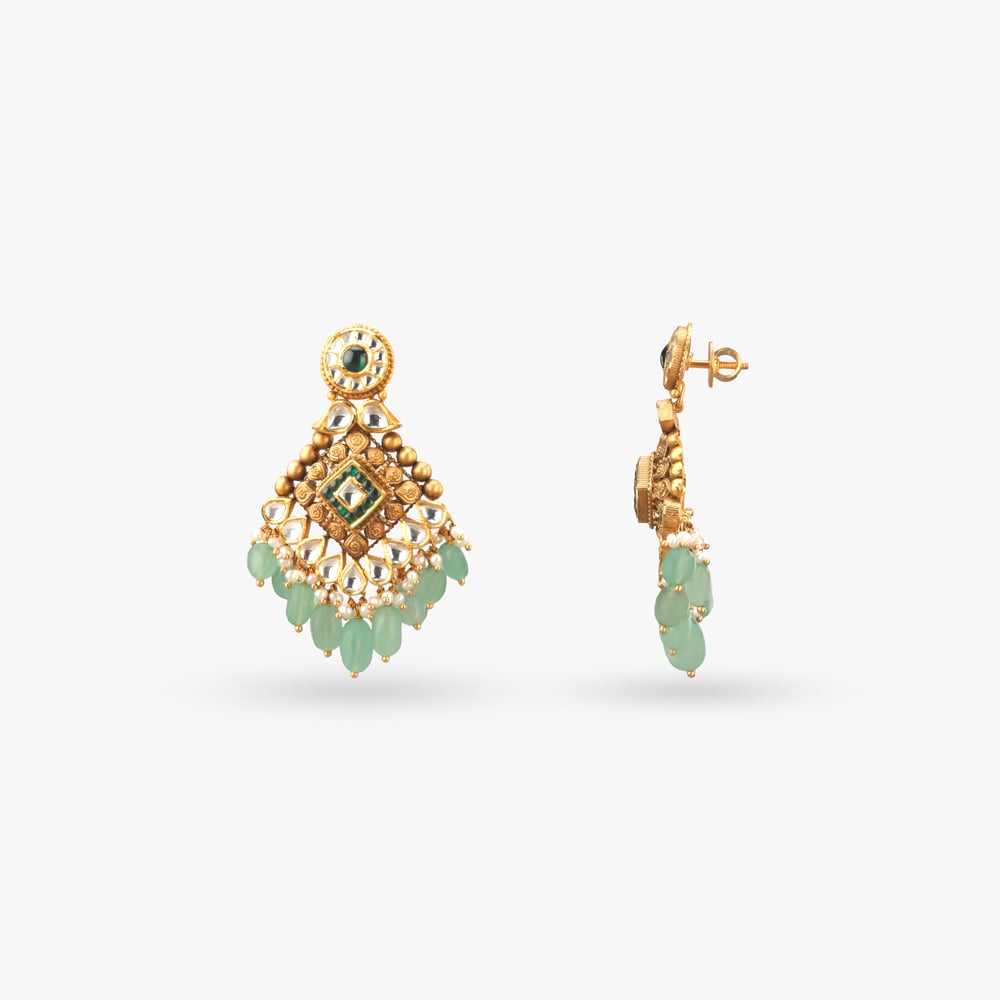 Barfi Drop Gold Necklace set,,hi-res image number null