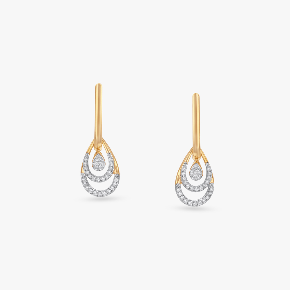 Chic Layered Diamond Hoop Earrings,,hi-res image number null