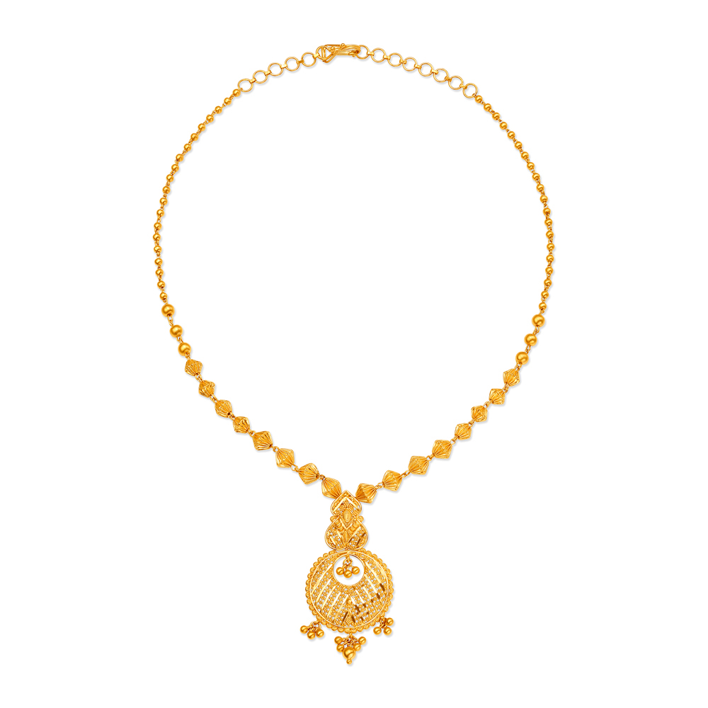 Traditional Majestic Gold Pendant With Chain,,hi-res image number null