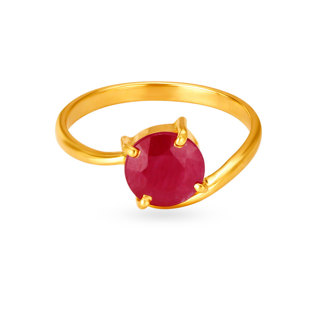 Captivating Ruby Center Finger Ring,,hi-res image number null