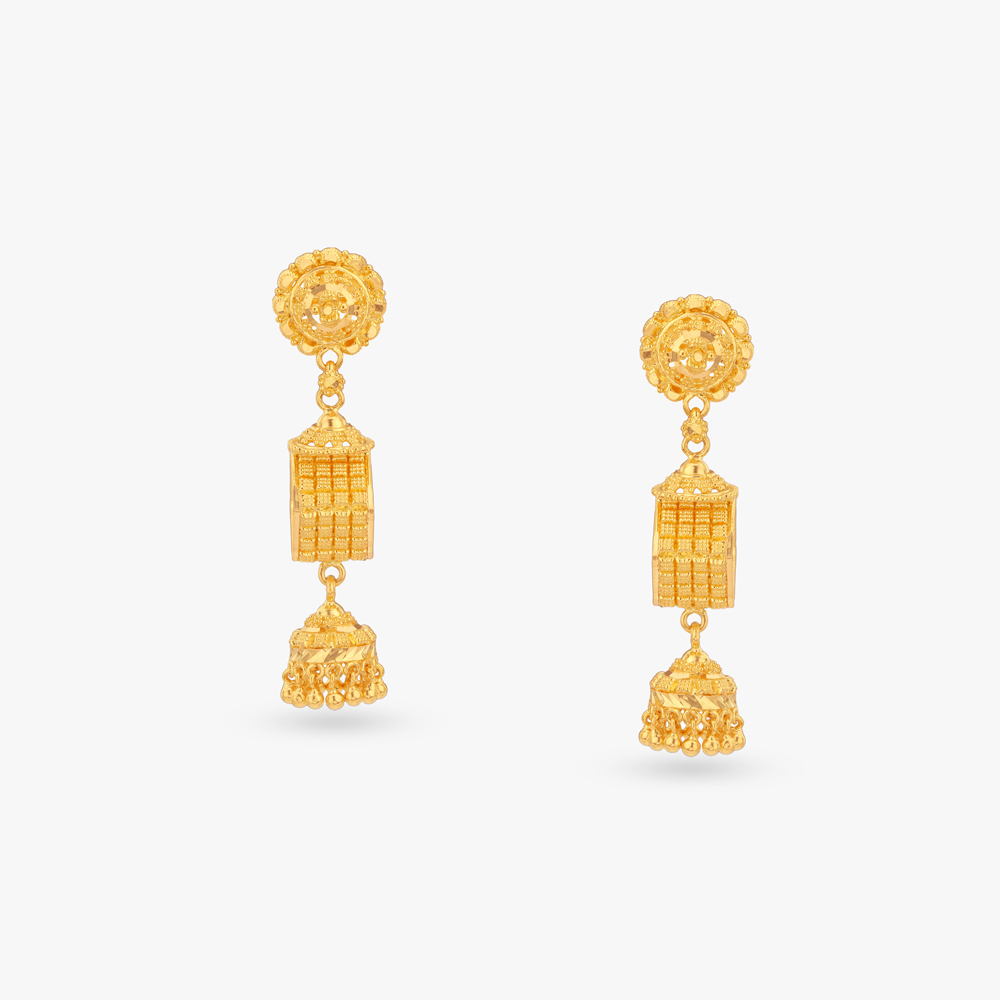 Heritage Lantern Gold Jhumka Earrings,,hi-res image number null