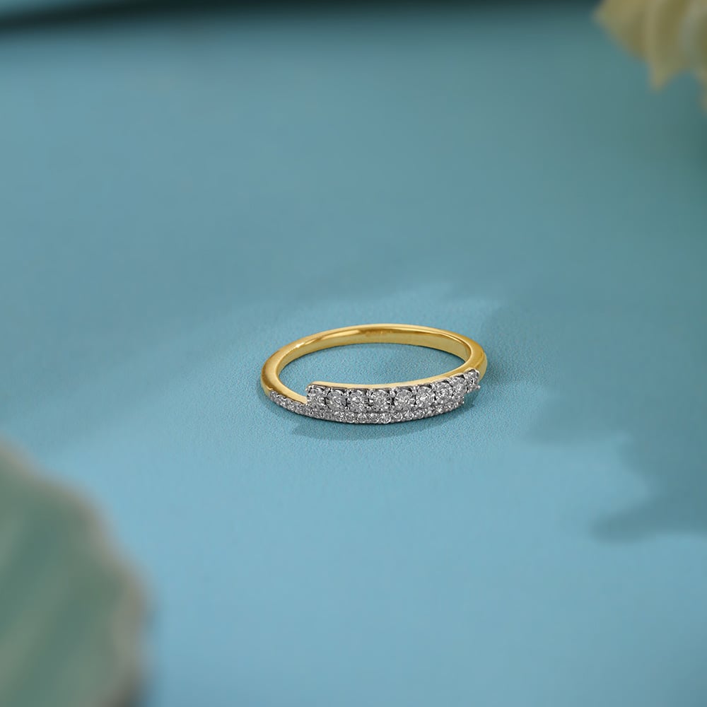 Linear Elegance 14KT Gold & Diamond Ring,,hi-res image number null