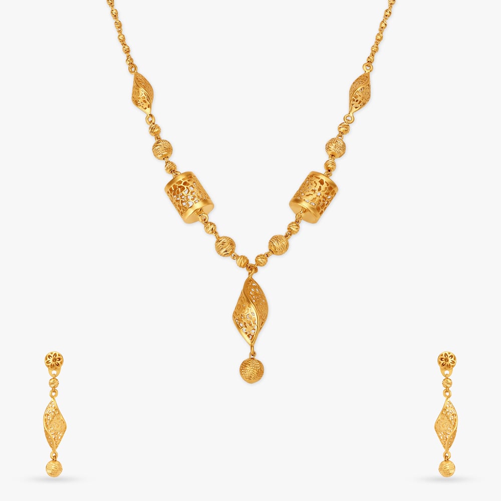 Gold Necklace and Earrings Sets | Indian Designer Bridal Set