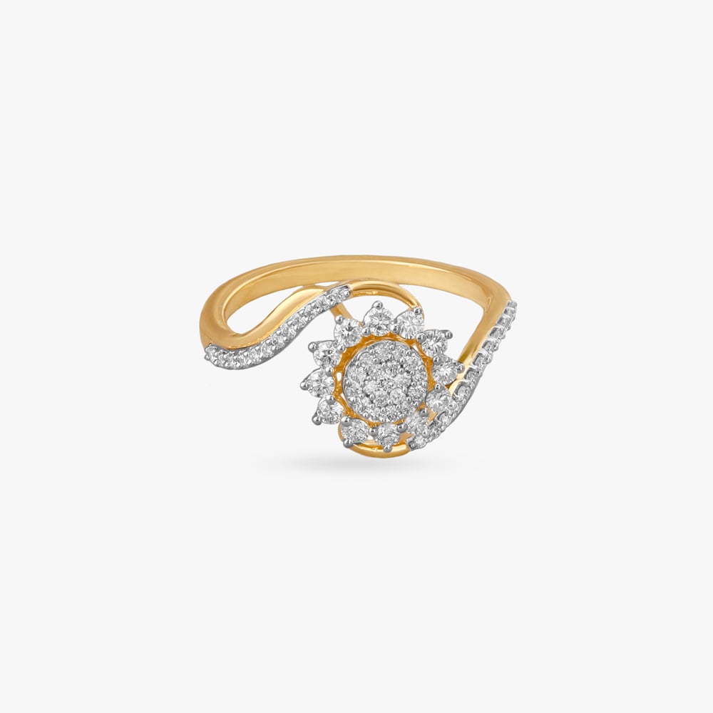 Whimsical Bloom Diamond Finger Ring,,hi-res image number null