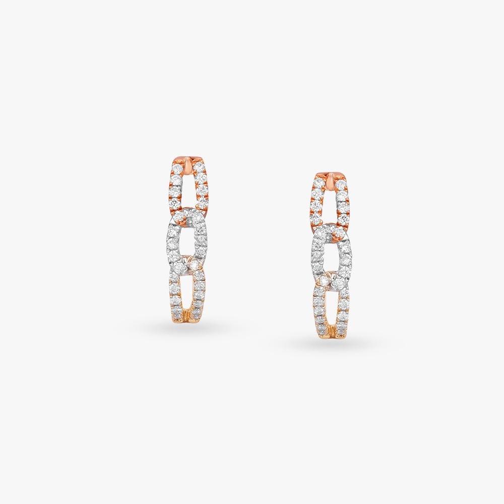 Gilded Rhythm Diamond Hoop Earrings,,hi-res image number null