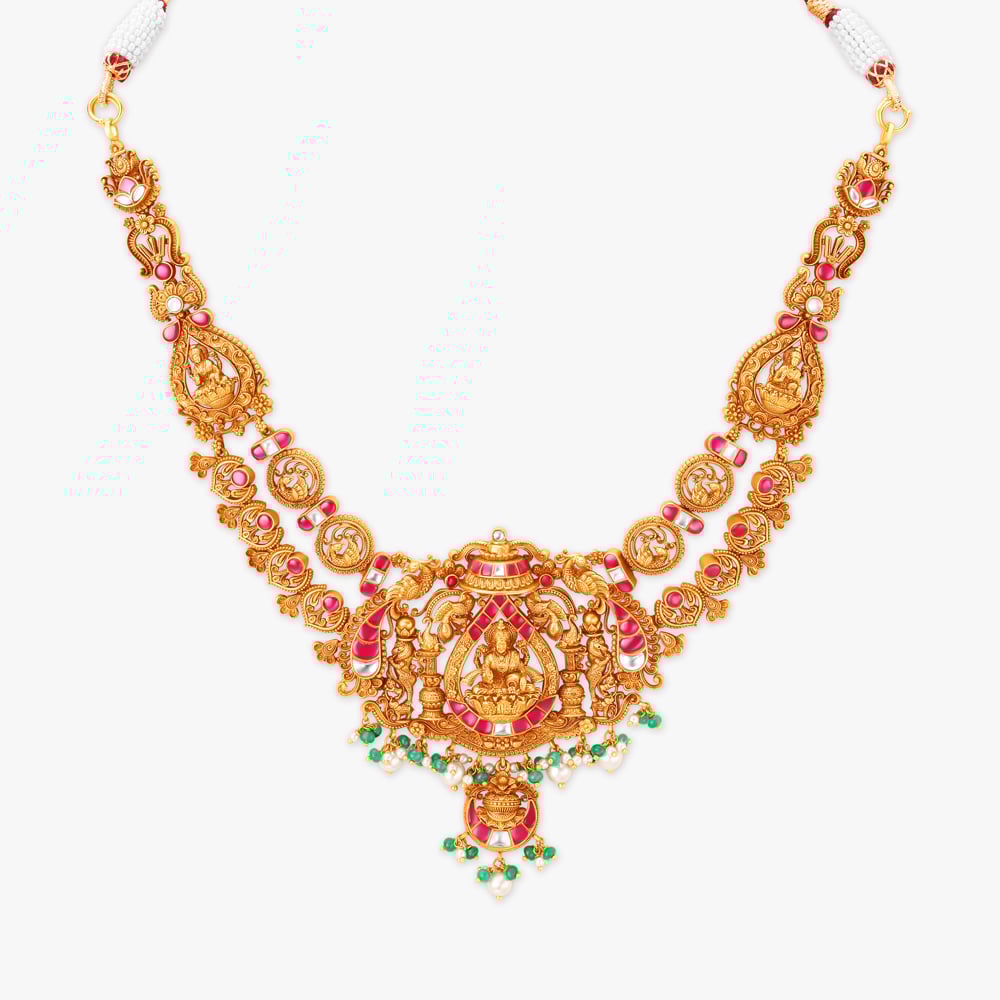 Vara Mahalakshmi Grandeur Gold Necklace Set,,hi-res image number null