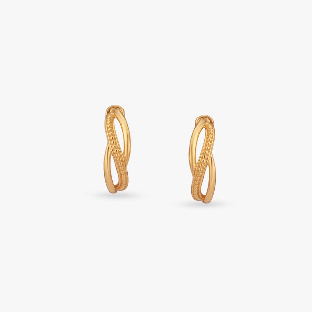 Interlaced Shine Gold Hoop Earrings,,hi-res image number null
