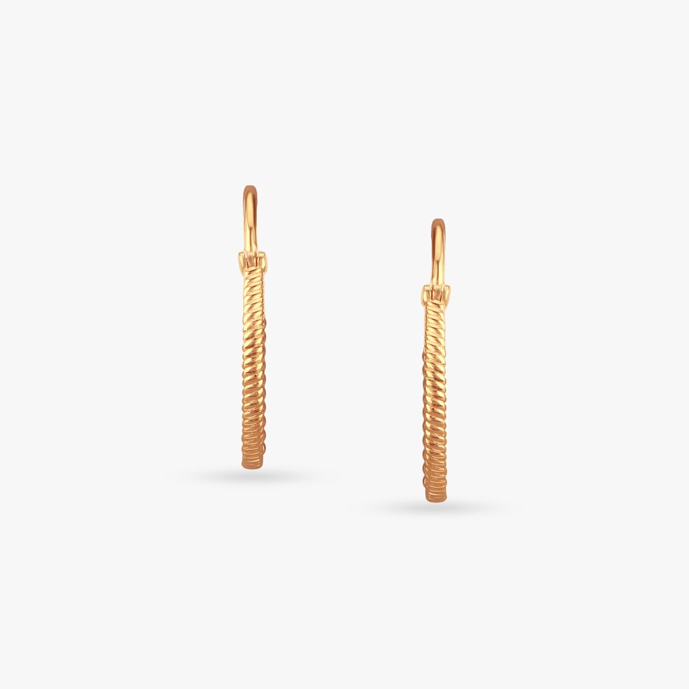 Radiant Spiral Gold Hoop Earrings,,hi-res image number null