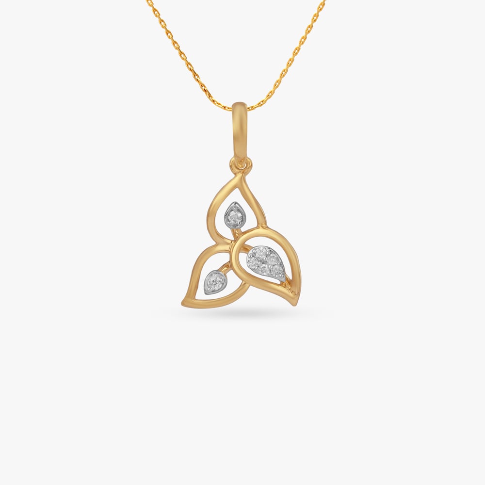 Triple Petal Diamond Pendant,,hi-res image number null