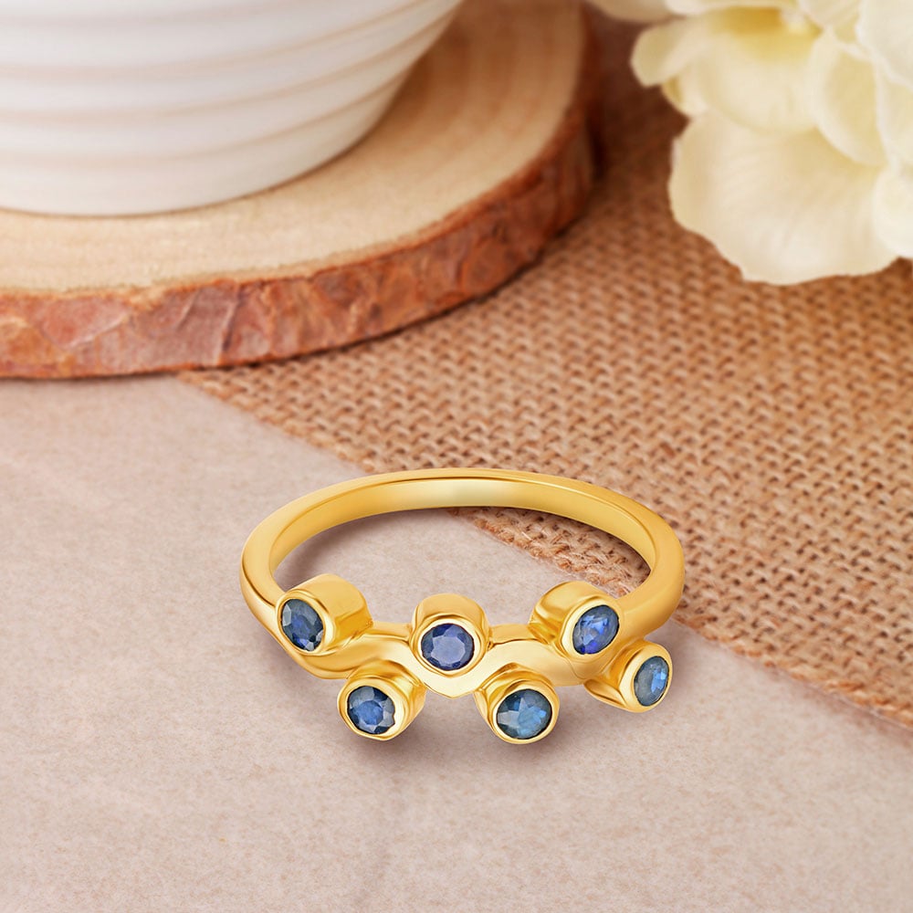 Dainty Sapphire Gold Finger Ring,,hi-res image number null