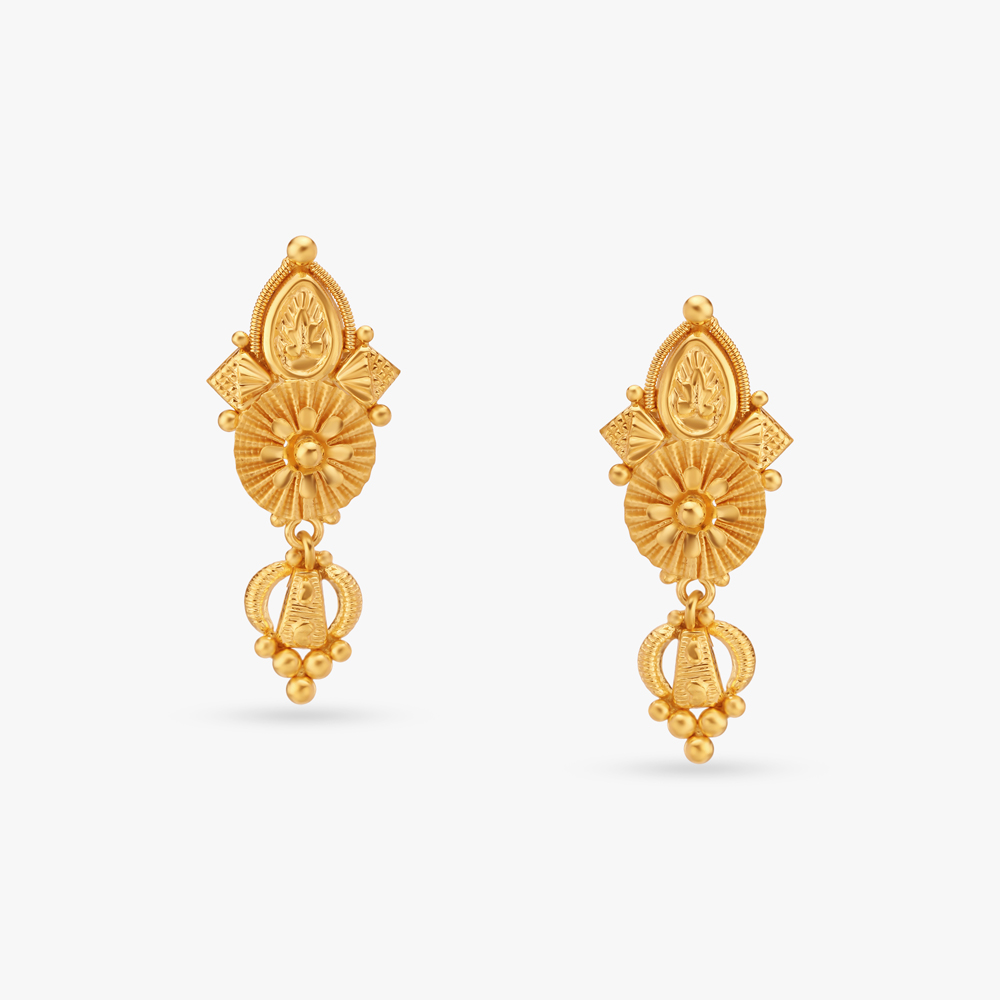 Geometric Gold Drop Earrings,,hi-res image number null