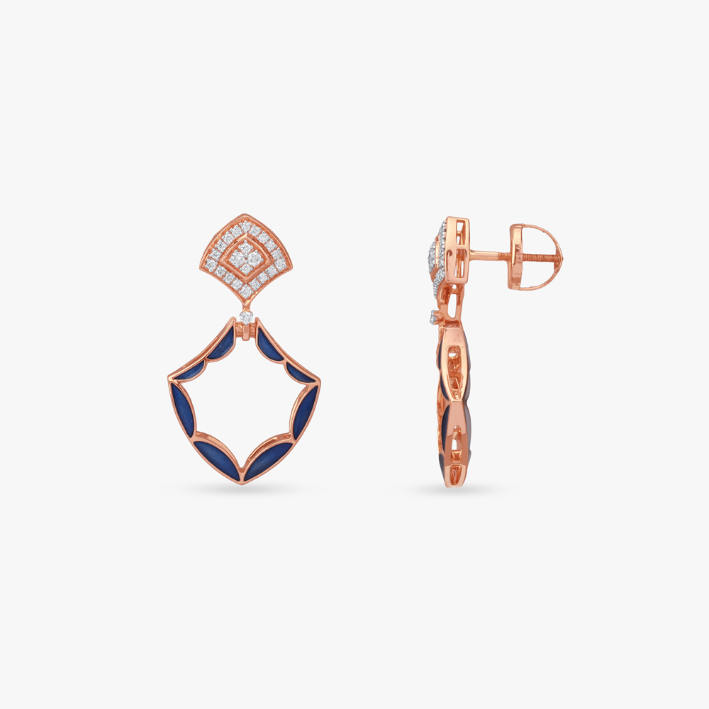 

Versatile Enamel Diamond Drop Earrings