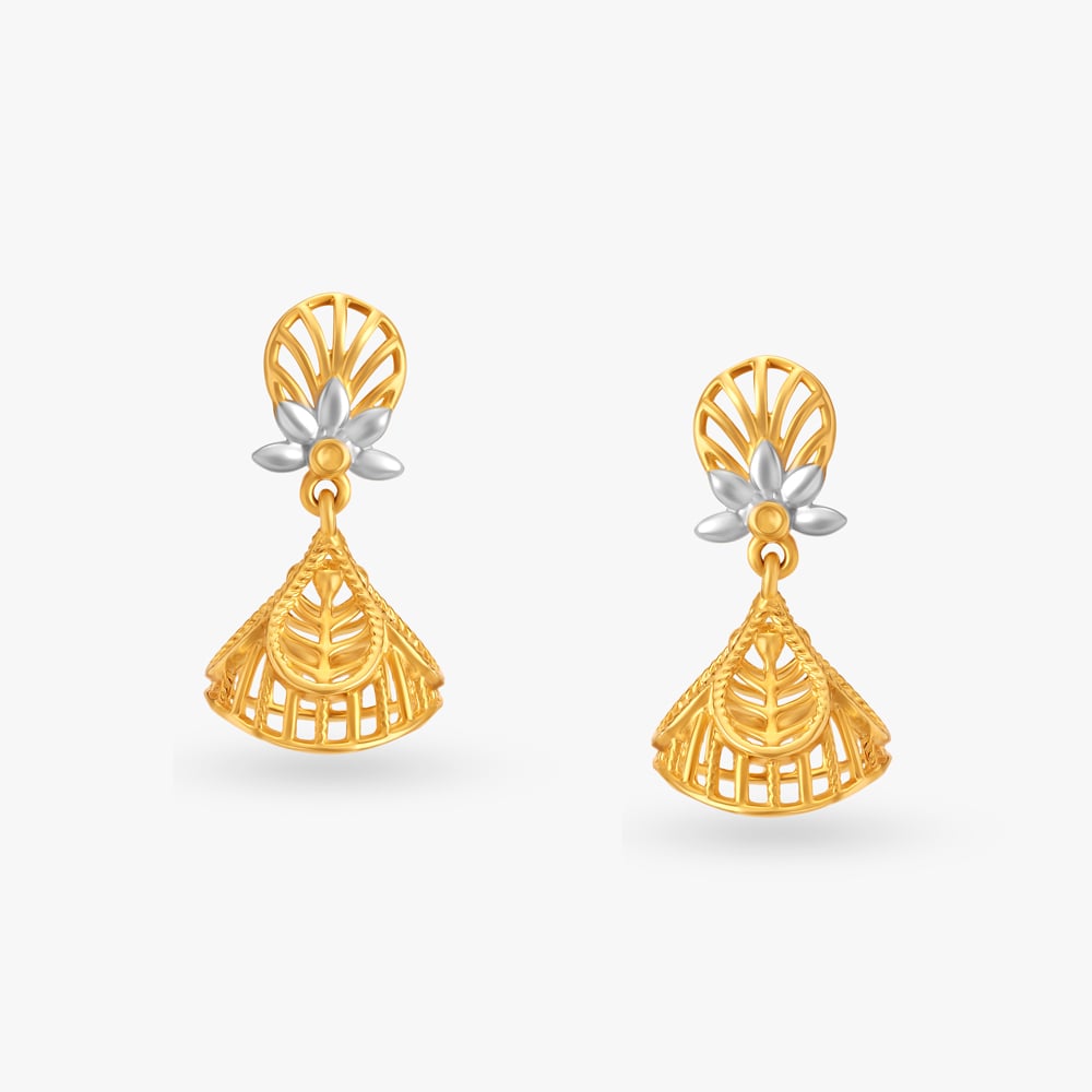 Tanishq very Light wt gold earrings designs | 1gm onwards daily wear  earrings | Earrings - YouTube