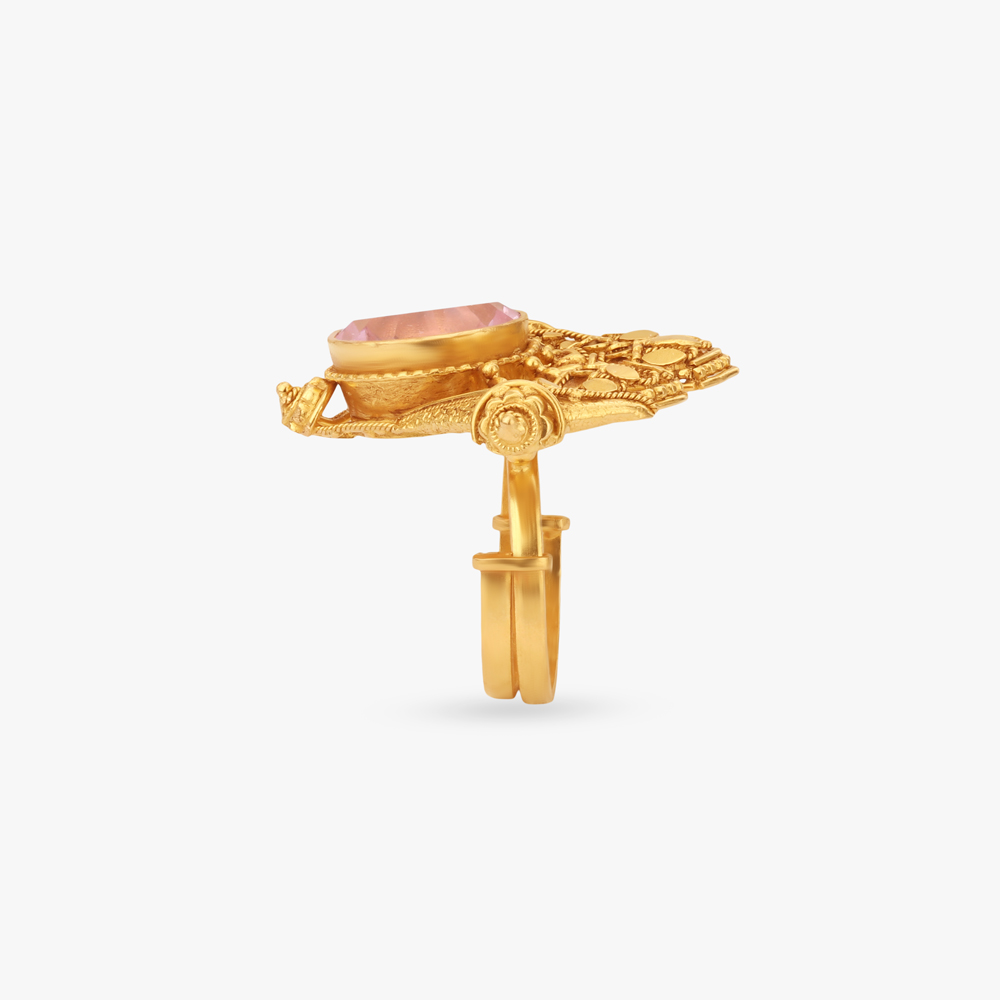 Rosy Sunrise Gold Finger Ring,,hi-res image number null