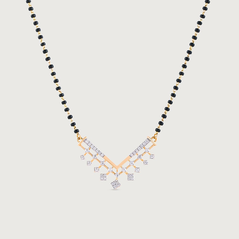 Glistening Fringe Gold and Diamond Mangalsutra,,hi-res image number null