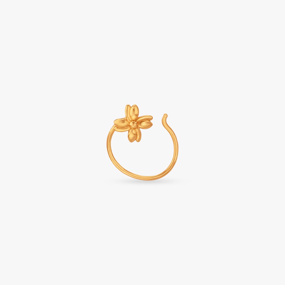 Petal Whimsy Gold Nose Pin,,hi-res image number null