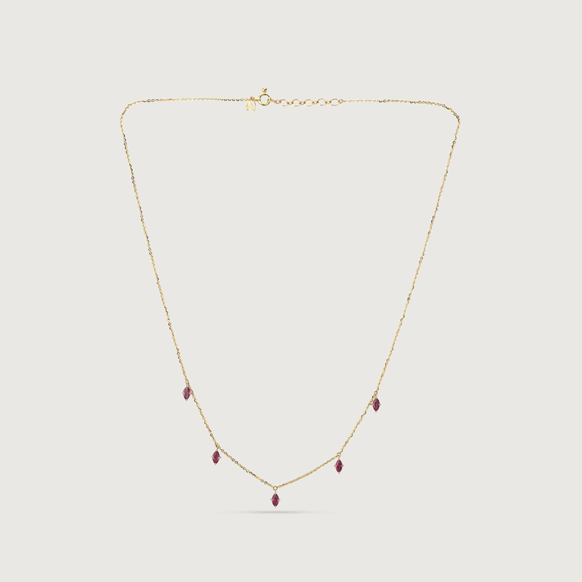Flowing Graceful Pink Garnet Gold Necklace,,hi-res image number null