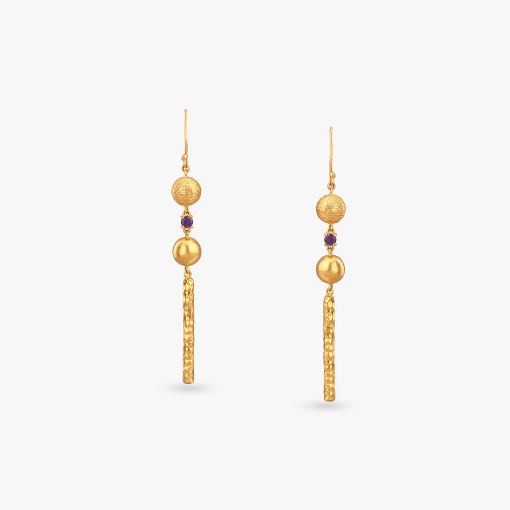 Elegant Rhythm Gold Drop Earrings,,hi-res image number null