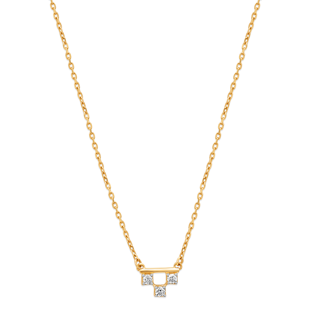 14KT Trilogy Brilliance Diamond Necklace,,hi-res image number null