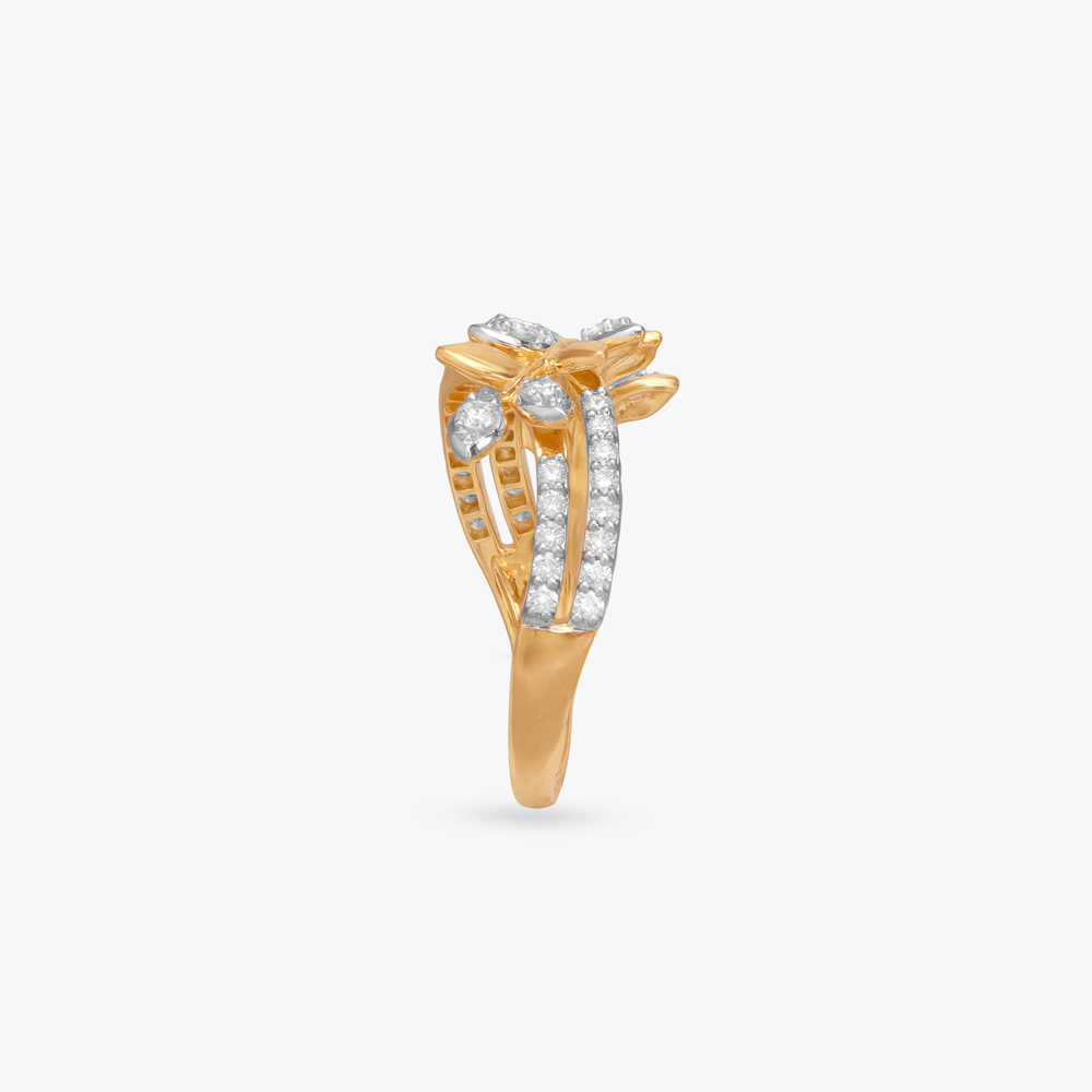 Elegant Leaf Diamond Finger Ring,,hi-res image number null