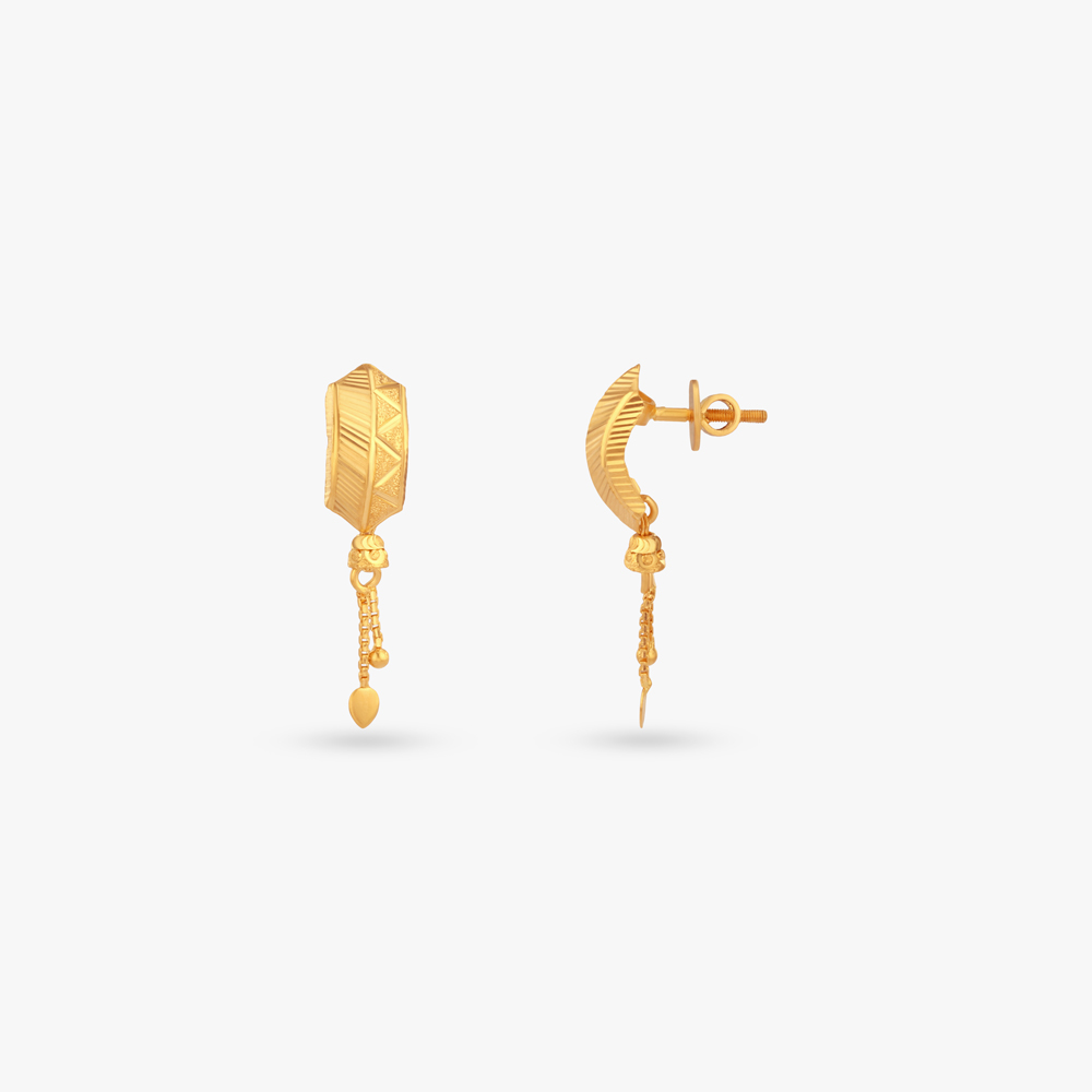 Linear Prism Gold Drop Earrings,,hi-res image number null