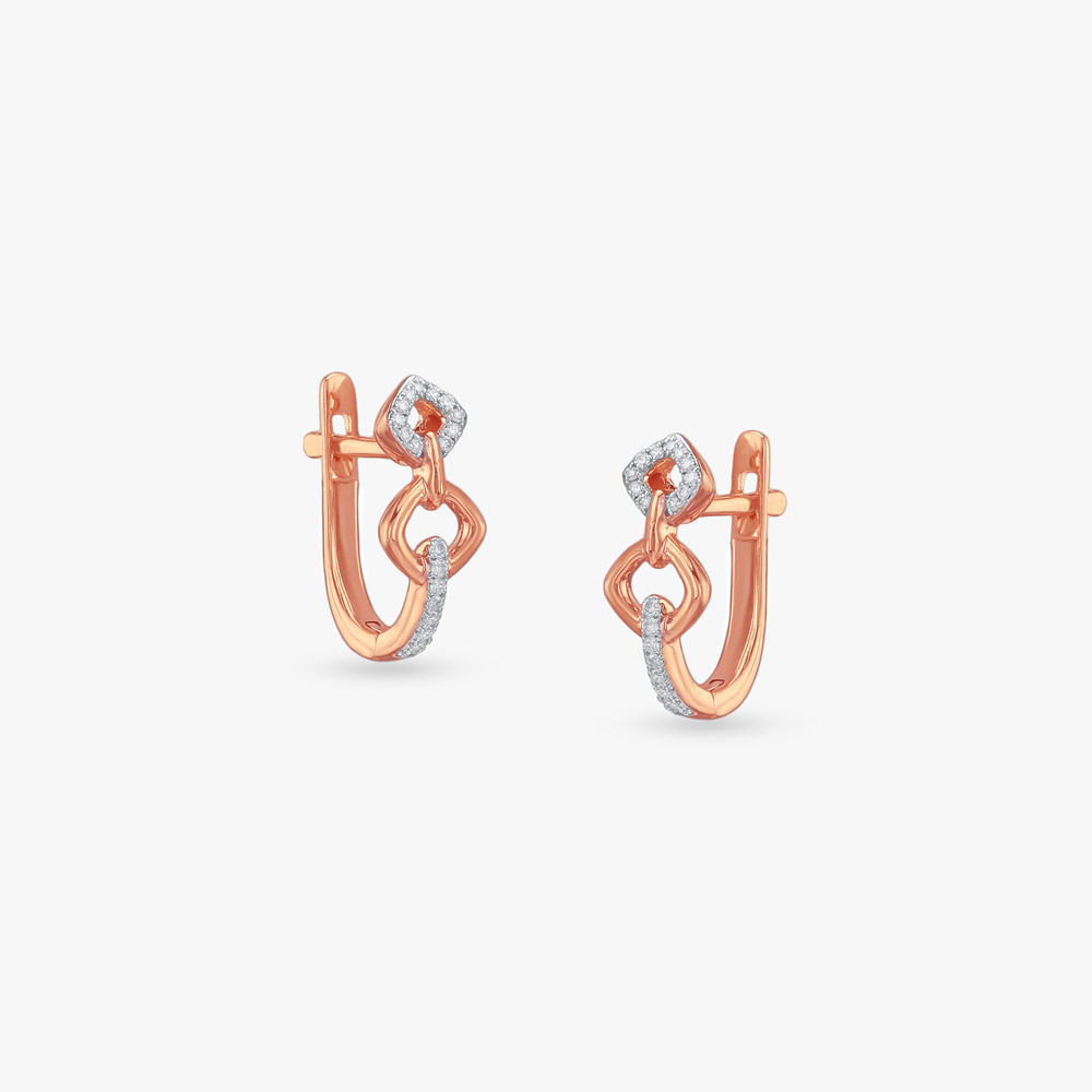 Duo Dimension Diamond Hoop Earrings,,hi-res image number null