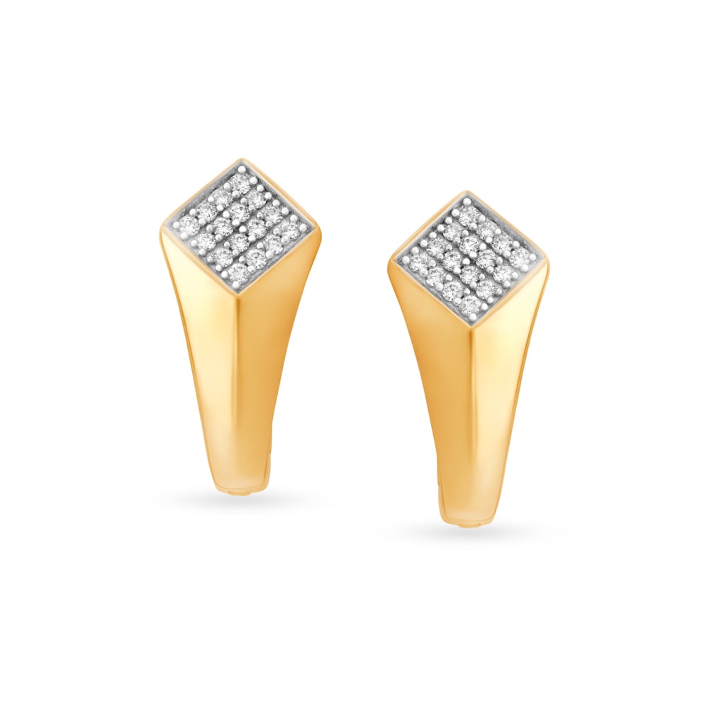 Elegant Minimal Diamond Hoop Earrings