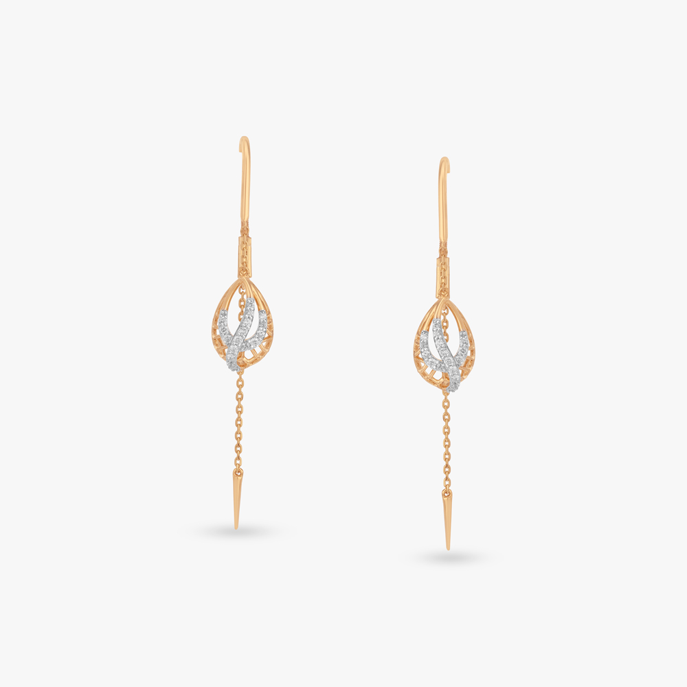 Fluid Veil Diamond Drop Earrings,,hi-res image number null