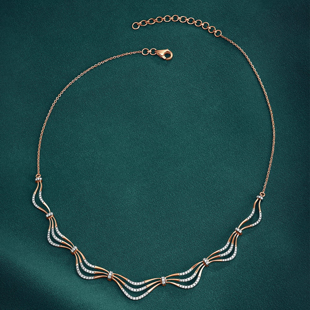 Rhythmic Wave Diamond Necklace,,hi-res image number null
