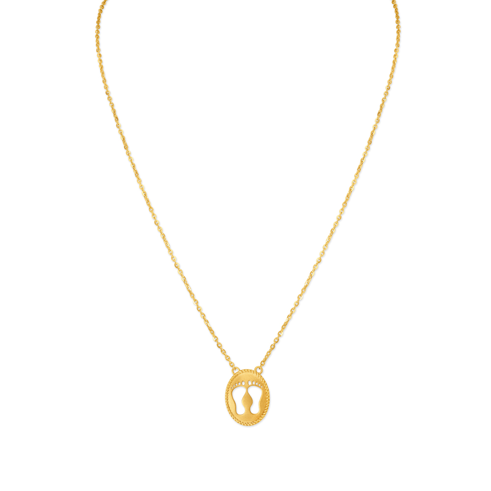 Laxmi Feet Gold Pendant with Chain for Kids,,hi-res image number null