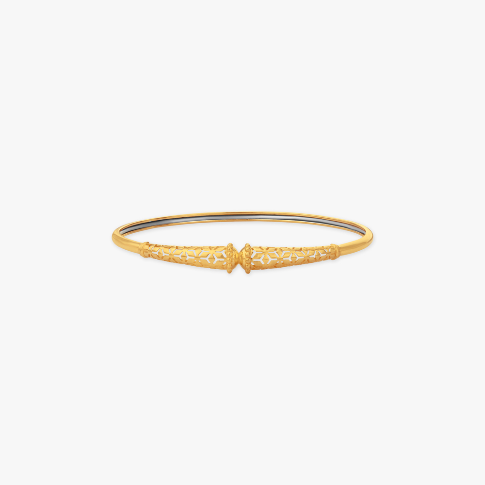 Lattice Crest Gold Bangle,,hi-res image number null